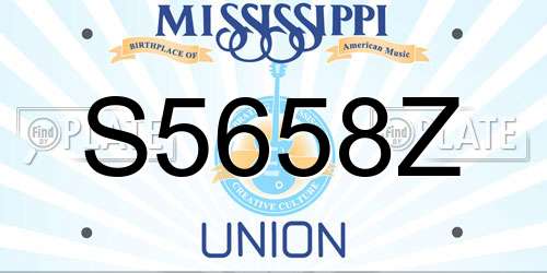S5658Z Mississippi License Plate