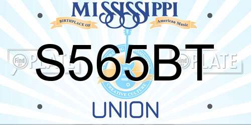 S565BT Mississippi License Plate
