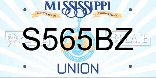 S565BZ Mississippi License Plate