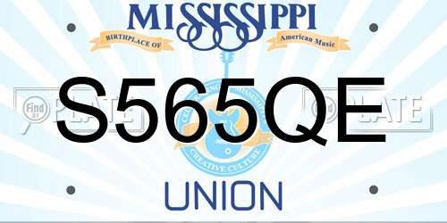 S565QE Mississippi License Plate