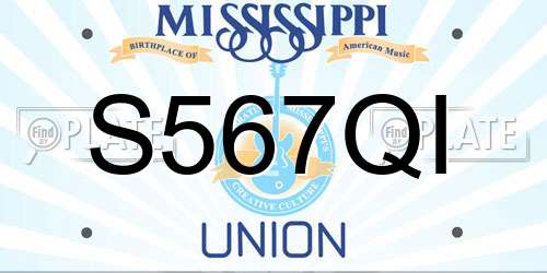 S567QI Mississippi License Plate