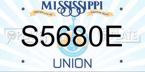 S5680E Mississippi License Plate