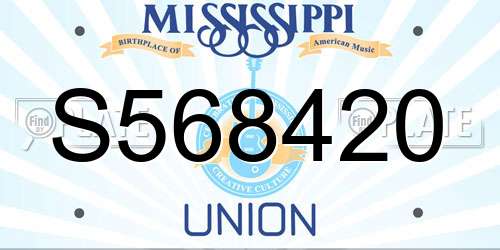 S568420 Mississippi License Plate