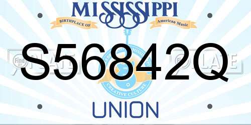 S56842Q Mississippi License Plate