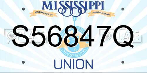 S56847Q Mississippi License Plate