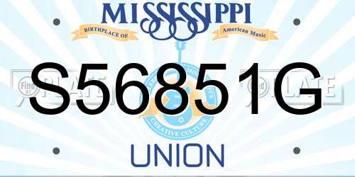 S56851G Mississippi License Plate
