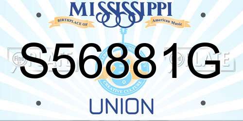 S56881G Mississippi License Plate