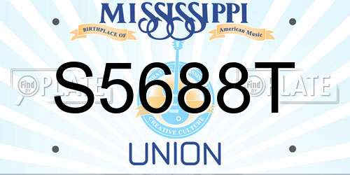 S5688T Mississippi License Plate