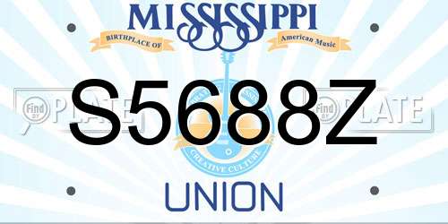 S5688Z Mississippi License Plate