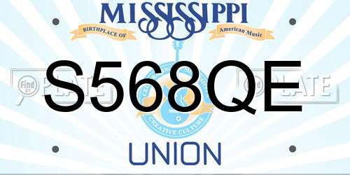 S568QE Mississippi License Plate