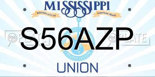 S56AZP Mississippi License Plate