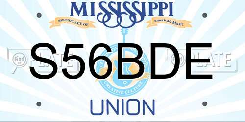 S56BDE Mississippi License Plate