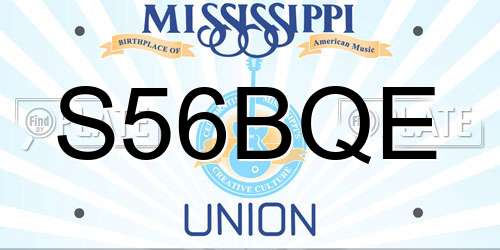S56BQE Mississippi License Plate