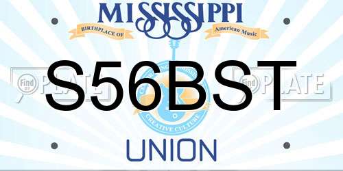 S56BST Mississippi License Plate
