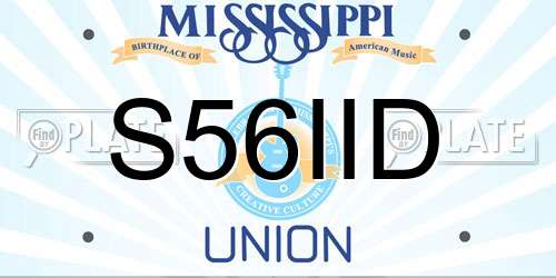 S56IID Mississippi License Plate