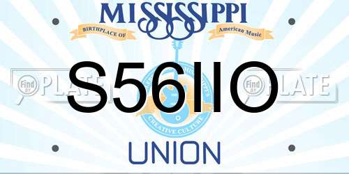 S56IIO Mississippi License Plate