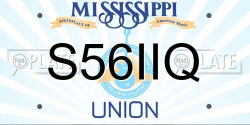 S56IIQ Mississippi License Plate