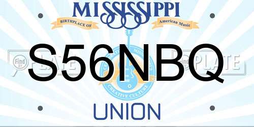 S56NBQ Mississippi License Plate