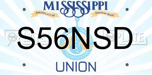 S56NSD Mississippi License Plate