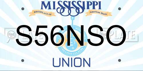 S56NSO Mississippi License Plate