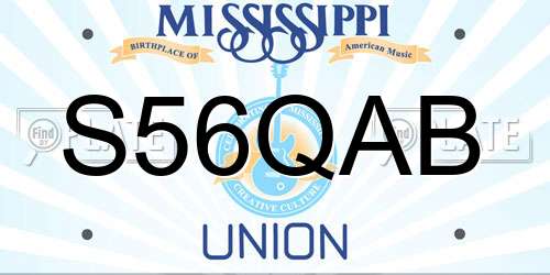 S56QAB Mississippi License Plate
