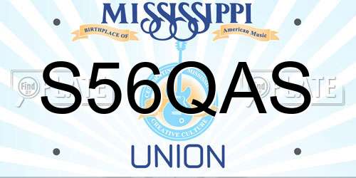 S56QAS Mississippi License Plate