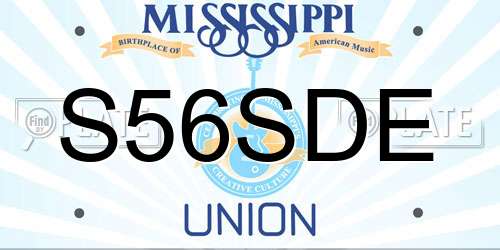 S56SDE Mississippi License Plate