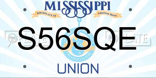 S56SQE Mississippi License Plate