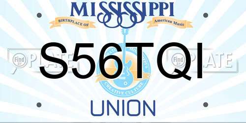 S56TQI Mississippi License Plate