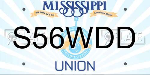 S56WDD Mississippi License Plate