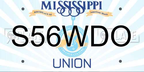 S56WDO Mississippi License Plate