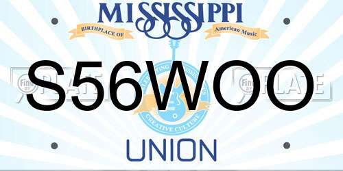 S56WOO Mississippi License Plate