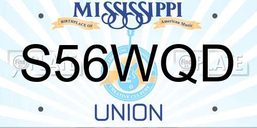 S56WQD Mississippi License Plate