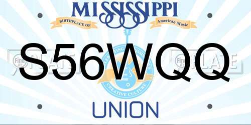 S56WQQ Mississippi License Plate