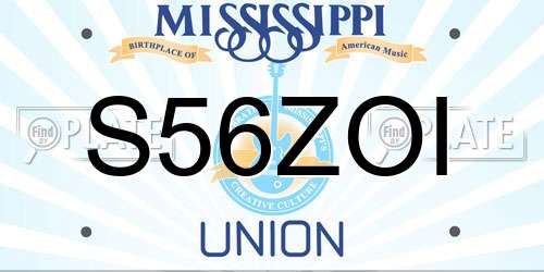 S56ZOI Mississippi License Plate