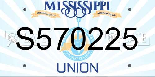 S570225 Mississippi License Plate