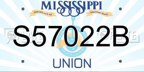 S57022B Mississippi License Plate