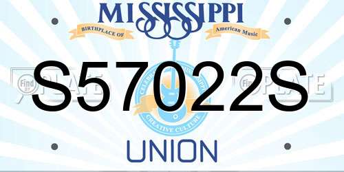 S57022S Mississippi License Plate