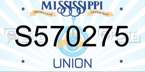 S570275 Mississippi License Plate