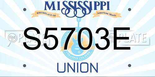 S5703E Mississippi License Plate