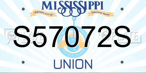 S57072S Mississippi License Plate