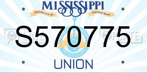 S570775 Mississippi License Plate