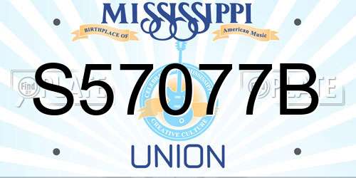 S57077B Mississippi License Plate
