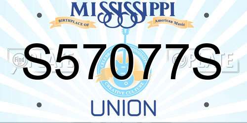 S57077S Mississippi License Plate