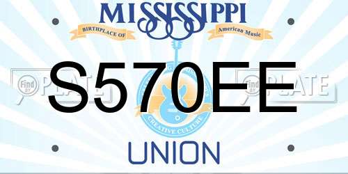 S570EE Mississippi License Plate