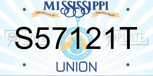 S57121T Mississippi License Plate