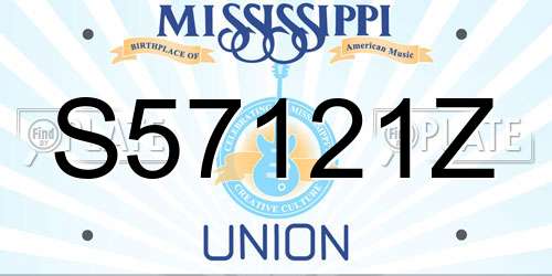 S57121Z Mississippi License Plate