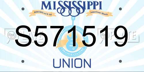 S571519 Mississippi License Plate