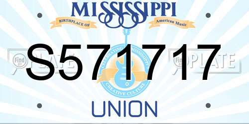 S571717 Mississippi License Plate
