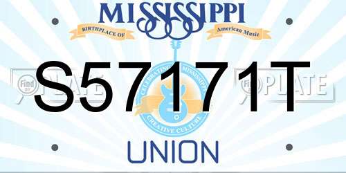 S57171T Mississippi License Plate